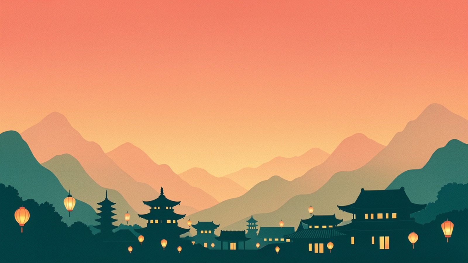 Travel illustration representing Asia